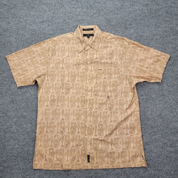 Tommy Hilfiger Hawaiian Shirt‎ Mens XL Vintage Tribal Print Button Up Beach Wear - Picture 1 of 8